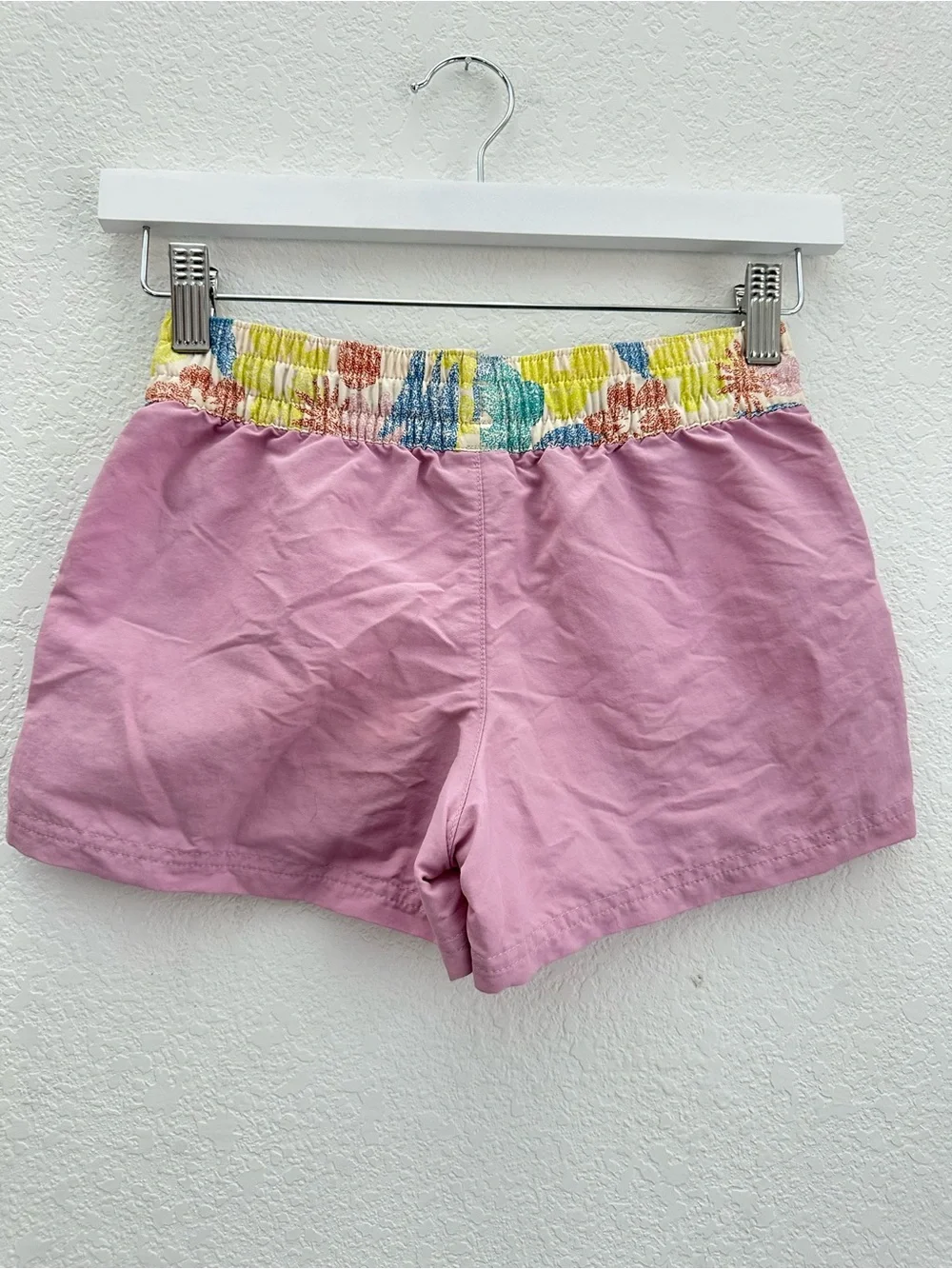 Patagonia Girls Costa Rica Baggies Shorts 3” Milkweed Mauve Pink Floral M 10